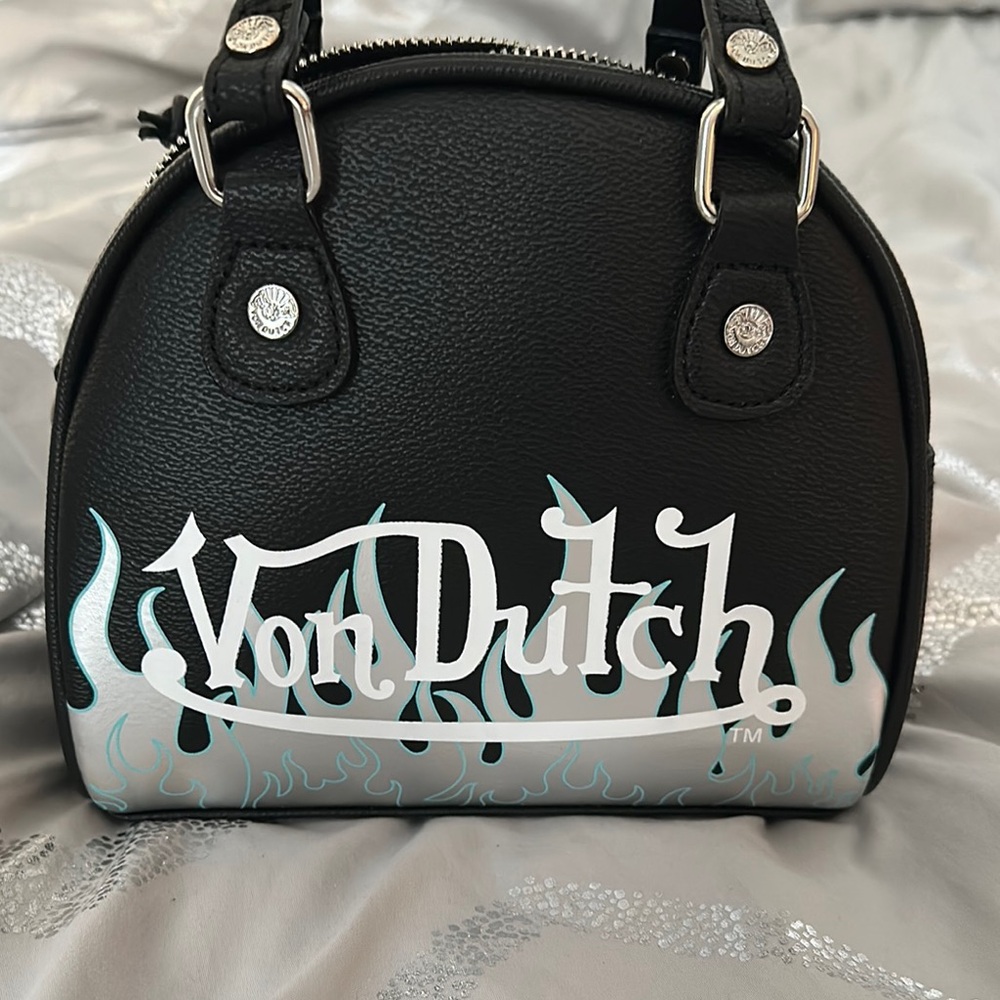 Von Dutch Black Mini Bag with Edgy Design
